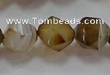 CNG6519 15.5 inches 12mm faceted nuggets line agate beads