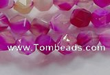 CNG6520 15.5 inches 6mm faceted nuggets line agate beads