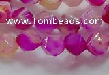 CNG6521 15.5 inches 8mm faceted nuggets line agate beads