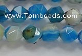 CNG6524 15.5 inches 6mm faceted nuggets line agate beads