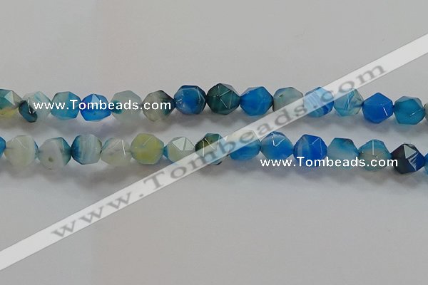 CNG6526 15.5 inches 10mm faceted nuggets line agate beads