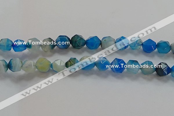 CNG6527 15.5 inches 12mm faceted nuggets line agate beads