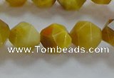 CNG6532 15.5 inches 10mm faceted nuggets golden tiger eye beads