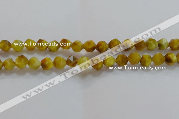 CNG6532 15.5 inches 10mm faceted nuggets golden tiger eye beads