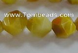 CNG6533 15.5 inches 12mm faceted nuggets golden tiger eye beads