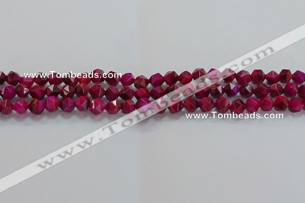 CNG6534 15.5 inches 6mm faceted nuggets red tiger eye beads