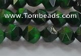 CNG6546 15.5 inches 6mm faceted nuggets green tiger eye beads