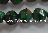 CNG6549 15.5 inches 12mm faceted nuggets green tiger eye beads