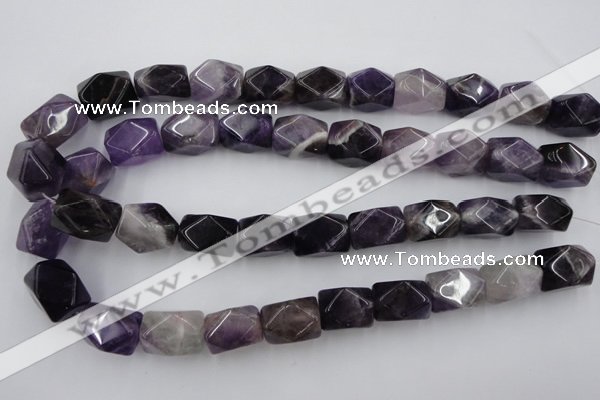 CNG655 15.5 inches 13*18mm faceted nuggets amethyst beads