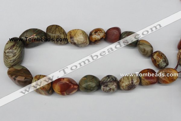 CNG66 15.5 inches 14*16mm - 25*35mm nuggets picasso jasper beads