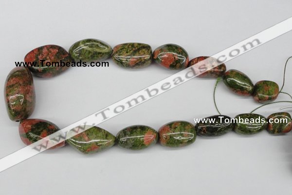 CNG67 15.5 inches 10*16mm - 25*35mm nuggets unakite gemstone beads