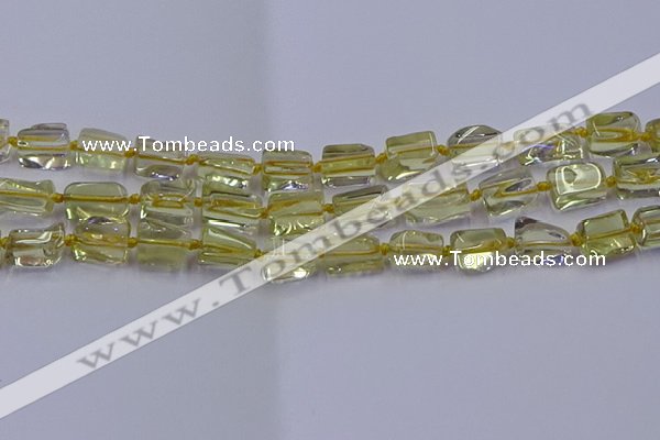 CNG6806 15.5 inches 5*8mm - 8*12mm nuggets lemon quartz beads