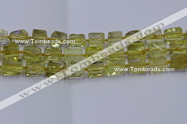 CNG6807 15.5 inches 8*12mm - 10*16mm nuggets lemon quartz beads