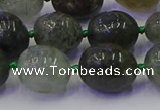 CNG6871 8*12mm - 10*14mm nuggets green rutilated quartz beads