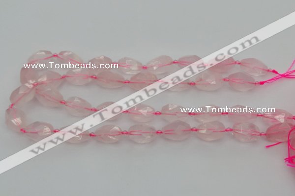 CNG6916 15.5 inches 12*16mm - 13*18mm faceted nuggets rose quartz beads