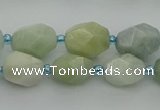 CNG6918 15.5 inches 8*12mm - 12*16mm faceted nuggets aquamarine beads