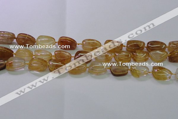 CNG692 15.5 inches 13*18mm - 15*16mm freeform yellow quartz beads