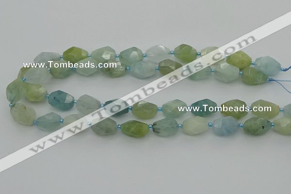 CNG6921 15.5 inches 12*16mm - 13*18mm faceted nuggets aquamarine beads