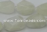 CNG6926 12*16mm - 15*25mm faceted nuggets white moonstone beads