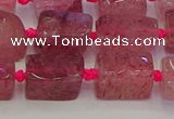 CNG6930 15.5 inches 5*8mm - 8*12mm nuggets strawberry quartz beads