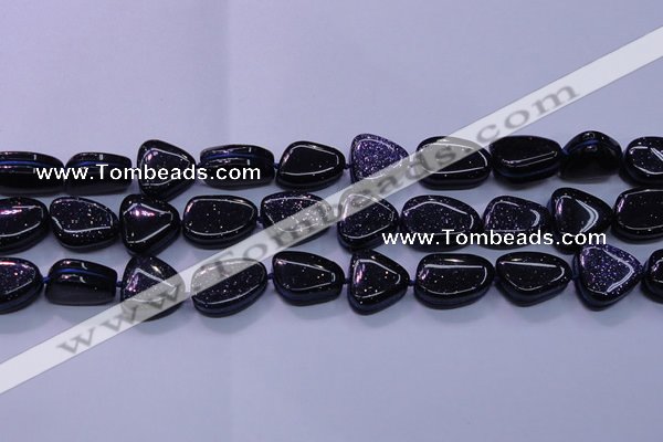 CNG694 15.5 inches 13*18mm - 15*16mm freeform blue goldstone beads