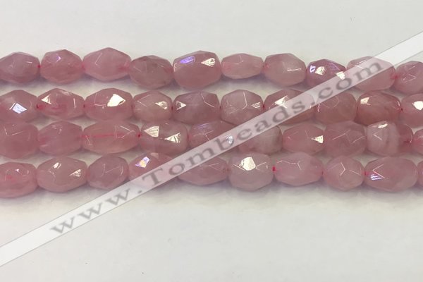 CNG6952 10*12mm - 10*14mm faceted nuggets rose quartz beads