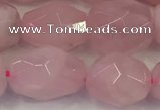 CNG6953 12*14mm - 13*16mm faceted nuggets rose quartz beads