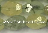 CNG6956 10*14mm - 12*16mm faceted nuggets green rutilated quartz beads