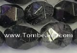 CNG6957 10*12mm - 12*16mm faceted nuggets black rutilated quartz beads