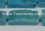CNG7016 15.5 inches 10*28mm - 12*30mm freeform druzy agate beads