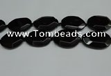 CNG7085 15.5 inches 25*35mm - 35*45mm faceted freeform black agate beads