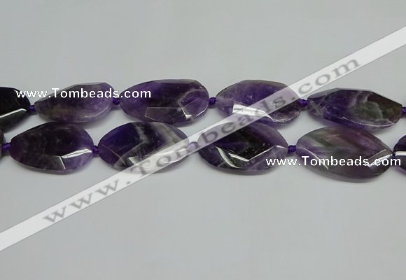 CNG7089 15.5 inches 25*35mm - 35*45mm faceted freeform amethyst beads