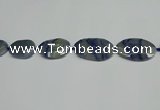 CNG7093 25*35mm - 35*45mm faceted freeform blue aventurine beads