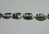 CNG7096 25*35mm - 35*45mm faceted freeform green hair stone beads