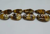 CNG7101 25*35mm - 35*45mm faceted freeform yellow tiger eye beads