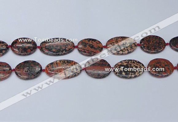 CNG7113 18*25mm - 20*33mm freeform red snowflake obsidian beads