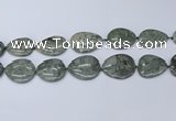 CNG7114 20*25mm - 30*40mm freeform grey green brecciated jasper beads