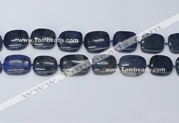 CNG7117 15.5 inches 20*25mm - 25*30mm freeform blue dumortierite beads