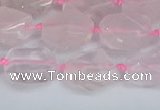 CNG7131 15.5 inches 6*10mm - 10*14mm faceted nuggets rose quartz beads