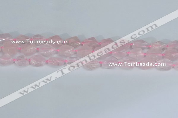 CNG7131 15.5 inches 6*10mm - 10*14mm faceted nuggets rose quartz beads