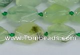 CNG7133 15.5 inches 6*10mm - 10*14mm faceted nuggets prehnite beads