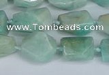 CNG7136 6*10mm - 10*14mm faceted nuggets Brazilian amazonite beads