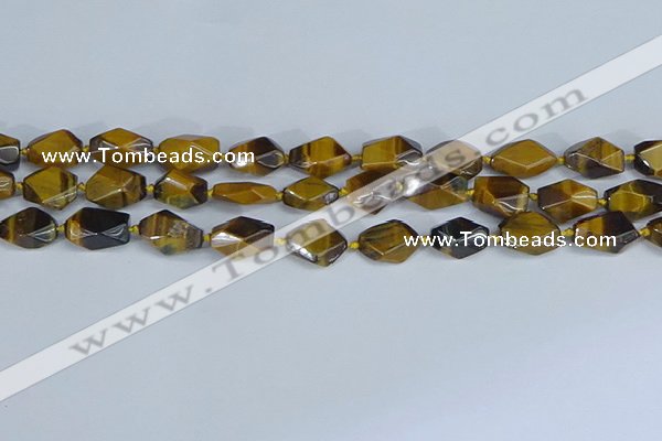 CNG7139 6*10mm - 10*14mm faceted nuggets yellow tiger eye beads