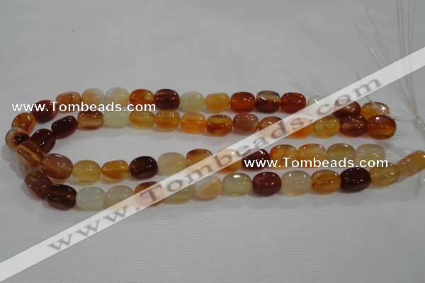 CNG714 15.5 inches 10*14mm nuggets red agate beads wholesale