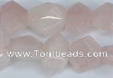 CNG7145 15.5 inches 8*12mm - 13*18mm faceted nuggets rose quartz beads