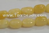 CNG716 15.5 inches 10*14mm nuggets rice yellow jade beads wholesale