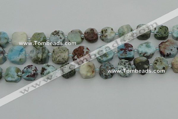 CNG7200 15.5 inches 12*14mm - 14*16mm faceted freeform larimar beads