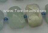 CNG7202 15.5 inches 13*18mm - 15*20mm faceted freeform aquamarine beads