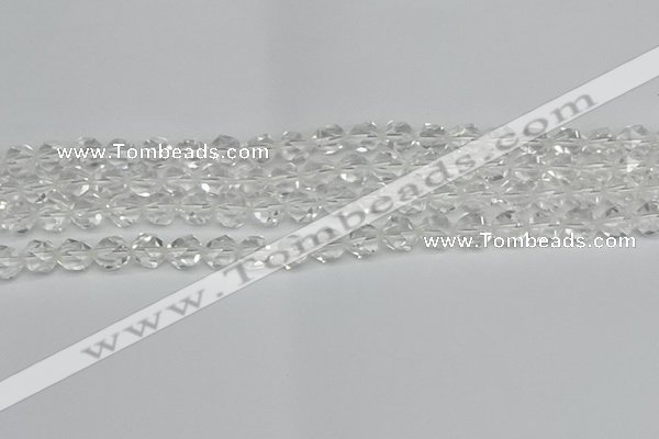 CNG7210 15.5 inches 6mm faceted nuggets white crystal beads