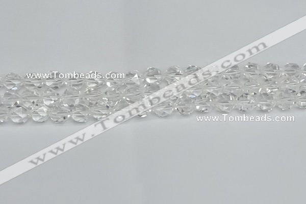 CNG7211 15.5 inches 8mm faceted nuggets white crystal beads